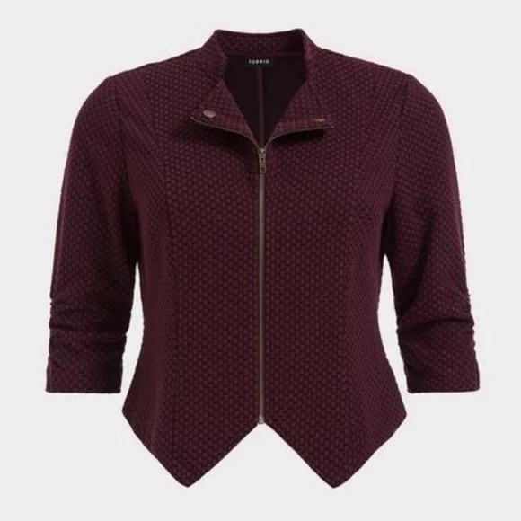 Torrid Purple Jacquard Knit Blazer Zipper Plus Size 4X NWT - Picture 1 of 11